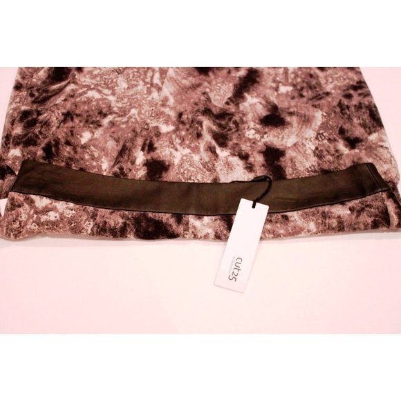 CUT 25 by YIGAL AZROUEL Haze Multi FOLDOVER Jersey LEATHER Waist PANTS ( 6 ) - Picture 7 of 7